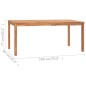 vidaXL Garten-Esstisch 180x90x77 cm Massivholz Teak vidaXL Garten-Esstisch 180x90x77 cm Massivholz Teak