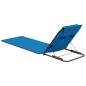 Klappbare Strandmatte 2 Stk. Stahl und Stoff Blau Klappbare Strandmatte 2 Stk. Stahl und Stoff Blau