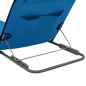 Klappbare Strandmatte 2 Stk. Stahl und Stoff Blau Klappbare Strandmatte 2 Stk. Stahl und Stoff Blau