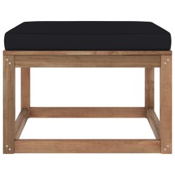vidaXL Outdoor-Fußhocker mit Kissen in Schwarz