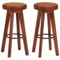 vidaXL Barhocker 2 Stk. Echtleder und Massivholz Akazie vidaXL Barhocker 2 Stk. Echtleder und Massivholz Akazie