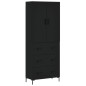 Highboard Schwarz 69,5x34x180 cm Holzwerkstoff Highboard Schwarz 69,5x34x180 cm Holzwerkstoff