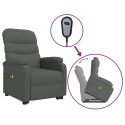 vidaXL Massagesessel mit Aufstehhilfe Dunkelgrau Stoff