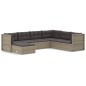 vidaXL 7-tlg. Garten-Lounge-Set mit Kissen Grau Poly Rattan vidaXL 7-tlg. Garten-Lounge-Set mit Kissen Grau Poly Rattan