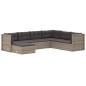 vidaXL 7-tlg. Garten-Lounge-Set mit Kissen Grau Poly Rattan vidaXL 7-tlg. Garten-Lounge-Set mit Kissen Grau Poly Rattan