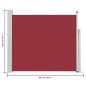 vidaXL Ausziehbare Seitenmarkise 100x300 cm Rot vidaXL Ausziehbare Seitenmarkise 100x300 cm Rot