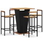 vidaXL 5-tlg. Gartenbar-Set Schwarz Poly Rattan & Massivholz Akazie vidaXL 5-tlg. Gartenbar-Set Schwarz Poly Rattan & Massivholz Akazie