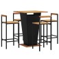 vidaXL 5-tlg. Gartenbar-Set Schwarz Poly Rattan & Massivholz Akazie vidaXL 5-tlg. Gartenbar-Set Schwarz Poly Rattan & Massivholz Akazie