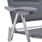 Campingstuhl 2 Stk. Grau 58 x 69 x 111 cm Aluminium Campingstuhl 2 Stk. Grau 58 x 69 x 111 cm Aluminium