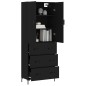 Highboard Schwarz 69,5x34x180 cm Holzwerkstoff Highboard Schwarz 69,5x34x180 cm Holzwerkstoff
