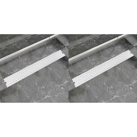 vidaXL Lineare Duschrinnen 2 Stk. Blasen 830 x 140 mm Edelstahl