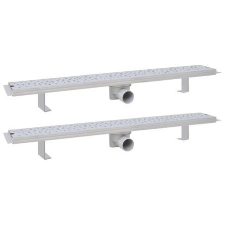 vidaXL Lineare Duschrinnen 2 Stk. Blasen 830 x 140 mm Edelstahl