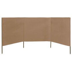 vidaXL 3-teiliges Windschutzgewebe 400 x 120 cm Taupe