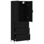 Highboard Schwarz 69,5x34x180 cm Holzwerkstoff Highboard Schwarz 69,5x34x180 cm Holzwerkstoff