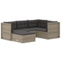 vidaXL 5-tlg. Garten-Lounge-Set mit Kissen Grau Poly Rattan vidaXL 5-tlg. Garten-Lounge-Set mit Kissen Grau Poly Rattan