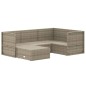 vidaXL 5-tlg. Garten-Lounge-Set mit Kissen Grau Poly Rattan vidaXL 5-tlg. Garten-Lounge-Set mit Kissen Grau Poly Rattan