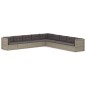 vidaXL 9-tlg. Garten-Lounge-Set mit Kissen Grau Poly Rattan vidaXL 9-tlg. Garten-Lounge-Set mit Kissen Grau Poly Rattan
