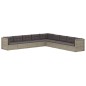 vidaXL 9-tlg. Garten-Lounge-Set mit Kissen Grau Poly Rattan vidaXL 9-tlg. Garten-Lounge-Set mit Kissen Grau Poly Rattan