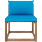 vidaXL Outdoor-Mittelsofa Paletten mit Kissen in Blau vidaXL Outdoor-Mittelsofa Paletten mit Kissen in Blau