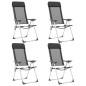 vidaXL Klappbare Campingstühle 4 Stk. Aluminium Schwarz vidaXL Klappbare Campingstühle 4 Stk. Aluminium Schwarz