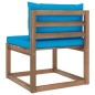 vidaXL Outdoor-Mittelsofa Paletten mit Kissen in Blau vidaXL Outdoor-Mittelsofa Paletten mit Kissen in Blau