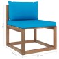 vidaXL Outdoor-Mittelsofa Paletten mit Kissen in Blau vidaXL Outdoor-Mittelsofa Paletten mit Kissen in Blau