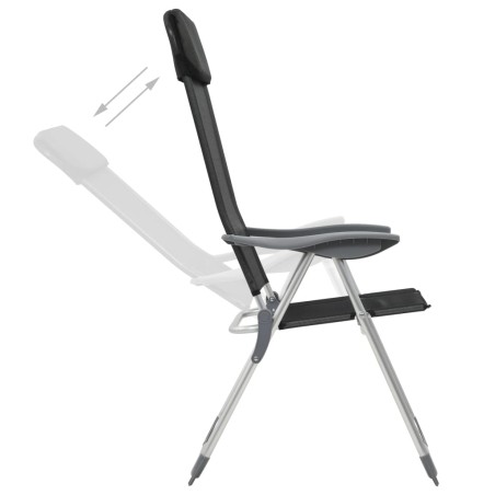 vidaXL Klappbare Campingstühle 4 Stk. Aluminium Schwarz 