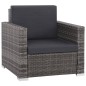 12-tlg. Garten-Lounge-Set mit Auflagen Poly Rattan Grau 12-tlg. Garten-Lounge-Set mit Auflagen Poly Rattan Grau