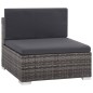 12-tlg. Garten-Lounge-Set mit Auflagen Poly Rattan Grau 12-tlg. Garten-Lounge-Set mit Auflagen Poly Rattan Grau