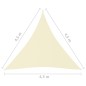 vidaXL Sonnensegel Oxford-Gewebe Dreieckig 4,5x4,5x4,5 m Creme