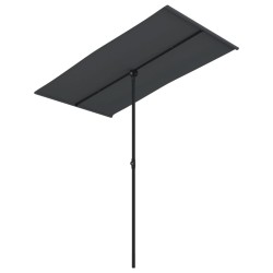 vidaXL Sonnenschirm mit Aluminium-Mast 180 x 110 cm Schwarz 