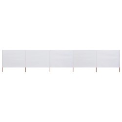 vidaXL 5-teiliges Windschutzgewebe 600 x 160 cm Sandweiß