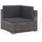 12-tlg. Garten-Lounge-Set mit Auflagen Poly Rattan Grau 12-tlg. Garten-Lounge-Set mit Auflagen Poly Rattan Grau