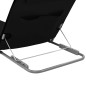 Klappbare Strandmatte 2 Stk. Stahl und Stoff Schwarz Klappbare Strandmatte 2 Stk. Stahl und Stoff Schwarz