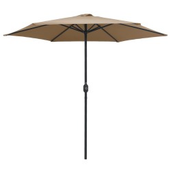 vidaXL Sonnenschirm mit Aluminium-Mast 270 x 246 cm Taupe
