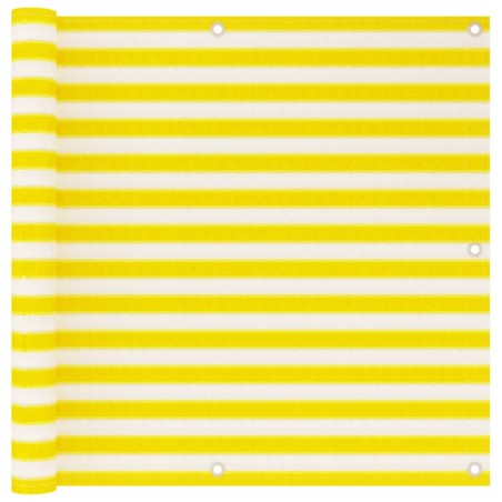 vidaXL Balkon-Sichtschutz Gelb und Weiß 90x500 cm HDPE 