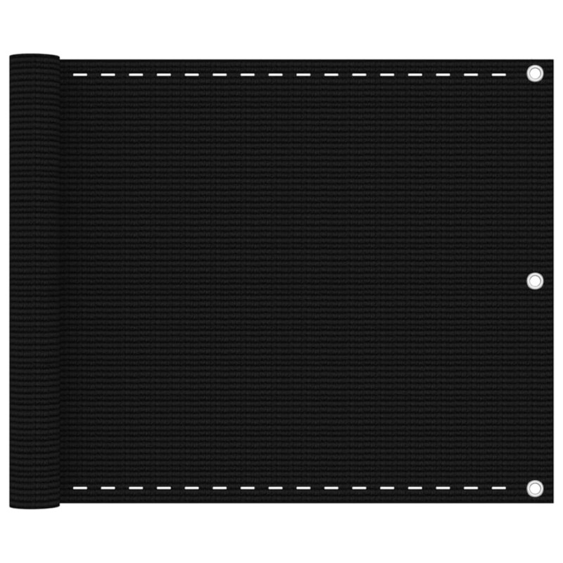 vidaXL Balkon-Sichtschutz Schwarz 75x600 cm HDPE vidaXL Balkon-Sichtschutz Schwarz 75x600 cm HDPE