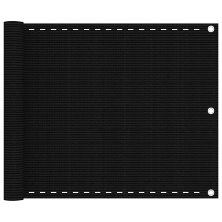 vidaXL Balkon-Sichtschutz Schwarz 75x600 cm HDPE