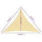 vidaXL Sonnensegel 160 g/m² Beige 4x4x4 m HDPE vidaXL Sonnensegel 160 g/m² Beige 4x4x4 m HDPE