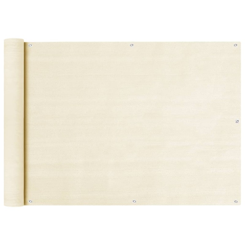 vidaXL Balkon Sichtschutz Creme 75x500 cm HDPE  
