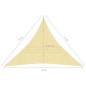 vidaXL Sonnensegel 160 g/m² Beige 3x3x3 m HDPE vidaXL Sonnensegel 160 g/m² Beige 3x3x3 m HDPE