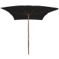 vidaXL Sonnenschirm mit Holzmast Schwarz 200x300 cm vidaXL Sonnenschirm mit Holzmast Schwarz 200x300 cm