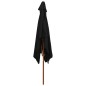 vidaXL Sonnenschirm mit Holzmast Schwarz 200x300 cm vidaXL Sonnenschirm mit Holzmast Schwarz 200x300 cm