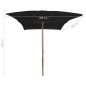 vidaXL Sonnenschirm mit Holzmast Schwarz 200x300 cm vidaXL Sonnenschirm mit Holzmast Schwarz 200x300 cm