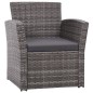 4-tlg. Garten-Lounge-Set mit Auflagen Poly Rattan Grau 4-tlg. Garten-Lounge-Set mit Auflagen Poly Rattan Grau