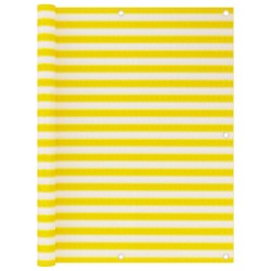 vidaXL Balkon-Sichtschutz Gelb und Weiß 120x500 cm HDPE