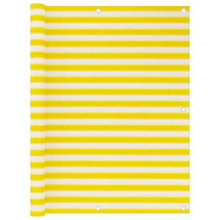 vidaXL Balkon-Sichtschutz Gelb und Weiß 120x500 cm HDPE