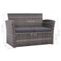 4-tlg. Garten-Lounge-Set mit Auflagen Poly Rattan Grau 4-tlg. Garten-Lounge-Set mit Auflagen Poly Rattan Grau