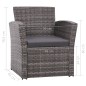 4-tlg. Garten-Lounge-Set mit Auflagen Poly Rattan Grau 4-tlg. Garten-Lounge-Set mit Auflagen Poly Rattan Grau