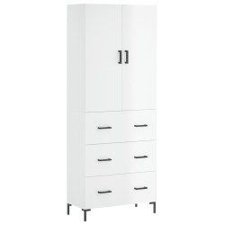 vidaXL Highboard Hochglanz-Weiß 69,5x34x180 cm Holzwerkstoff